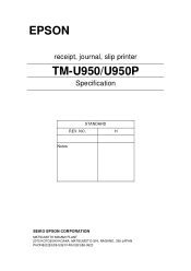 Epson TM-U950P Specifications