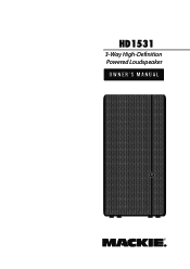 Mackie HD1531 Owner's Manual