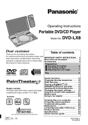Panasonic DVDLX8 DVDLX8 User Guide