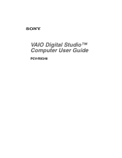 Sony PCV-RX540 VAIO User Guide  (primary manual)
