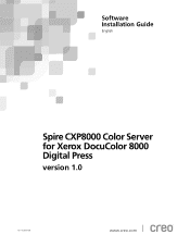 Xerox P-8 Spire CXP8000 Color Server Software Installation Guide
