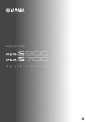 Yamaha PSR-S700 Owners Manual