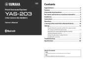 Yamaha YAS-203 Owners Manual