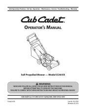 Cub Cadet CC 46ES CC 46ES Operator's Manual