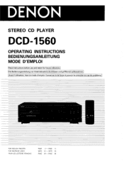 Denon DCD-1560 Operating Instructions