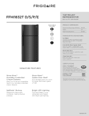 Frigidaire FFHI1832TE Product Specifications Sheet