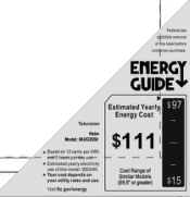 Haier 86UG5550 Energy Guide