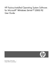 HP ML310 HP Factory-Installed Operating Systems Software for Microsoft Windows Server 2003 User Guide