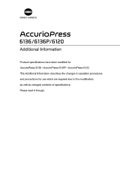 Konica Minolta AccurioPress 6136P MICR AccurioPress 6136/6136P/6120 User Guide Additional Information