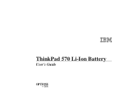 Lenovo ThinkPad 570 ThinkPad 570 Li-Ion Battery User's Guide