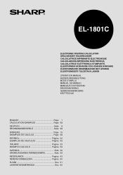 Sharp EL1801C EL-1801C Operation Manual