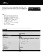 Sony CDX-GT65UIW Marketing Specifications