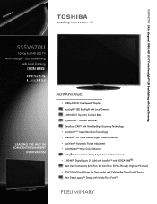 Toshiba 55SV670U Printable Spec Sheet