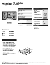 Whirlpool WCG55US6H Specification Sheet