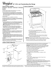 Whirlpool WFG540H0AB Dimension Guide