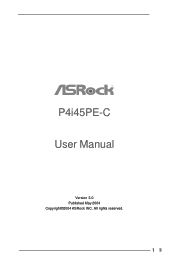 ASRock P4i45PE-C User Manual