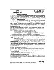 Audiovox APS620 Owners Manual