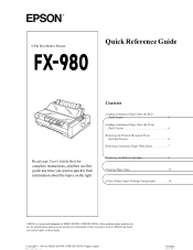 Epson FX-980 User Setup Information