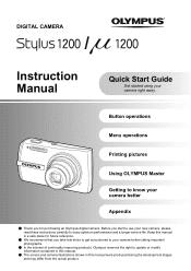 Olympus STYLUS1200 Stylus 1200 Instruction Manual (English)