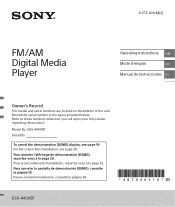 Sony DSX-A400BT Operating Instructions