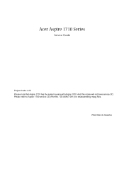 Acer Aspire 1710 Acer Aspire 1710 Service Guide