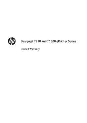 HP Designjet T1500 HP Designjet T920 and T1500 ePrinter series - Limited Warranty