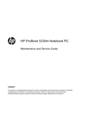 HP ProBook 5330m HP ProBook 5330m Notebook PC - Maintenance and Service Guide