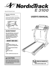NordicTrack E 3100 Uk Manual