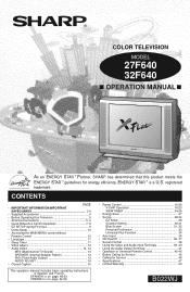 Sharp 27F640 Operation Manual
