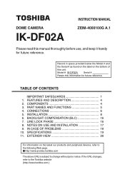 Toshiba IK-DF02A Instruction Manual