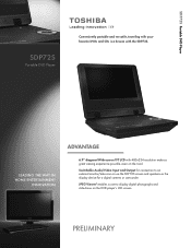 Toshiba SDP72S Printable Spec Sheet
