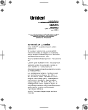 Uniden UDRC13 French Owner's Manual