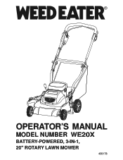 Weed Eater WE20X Owner Manual