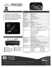 BenQ MX501 MX501 Data Sheet