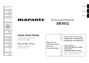 Marantz SR7012 Quick Start Guide In English