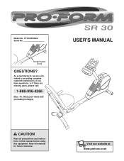 ProForm Sr30 Bike Canadian English Manual