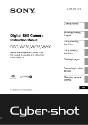Sony DSC-W290/T Instruction Manual