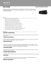 Sony RDP-XA900iP Marketing Specifications