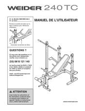 Weider 240 Tc Bench French Manual