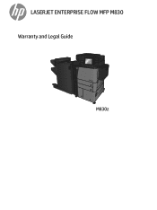 HP LaserJet Enterprise flow MFP M830 Warranty and Legal Guide