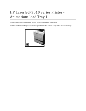 HP P3015d HP LaserJet P3015 Series Printer - Animation: Load Media in Tray 1
