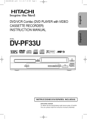 Hitachi DV-PF33U Owners Guide
