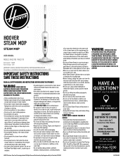 Hoover Steam Mop Product Manual English