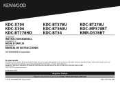 Kenwood KMR-D378BT Instruction Manual