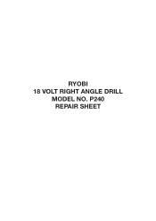Ryobi P240 Repair Sheet