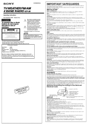 Sony ICF38 Operating Instructions