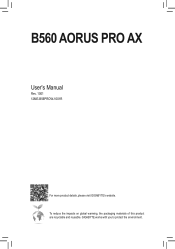 Gigabyte B560 AORUS PRO AX User Manual