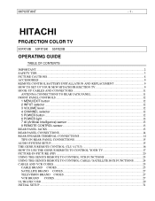 Hitachi 50FX18B Owners Guide