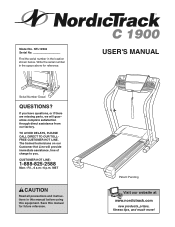 NordicTrack C 1900 Treadmill English Manual