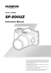 Olympus SP-800UZ SP-800UZ Instruction Manual (English)